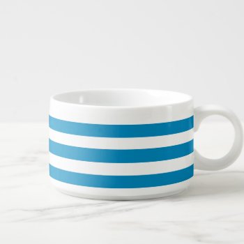 Blue And White Deckchair Stripes Bowl by beachcafe at Zazzle