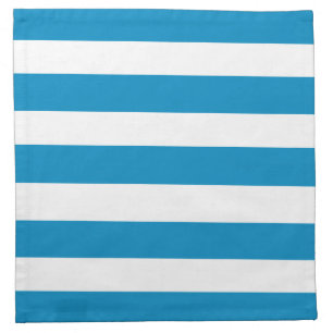 Blue and White Deckchair Stripes Cloth Napkin