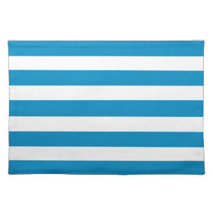 Blue and White Deckchair Stripes Cloth Placemat