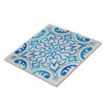 blue and white decorative ceramic tile