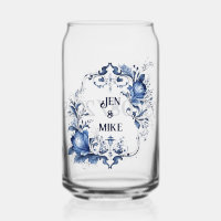 Blue and white Delft ornaments with flowers