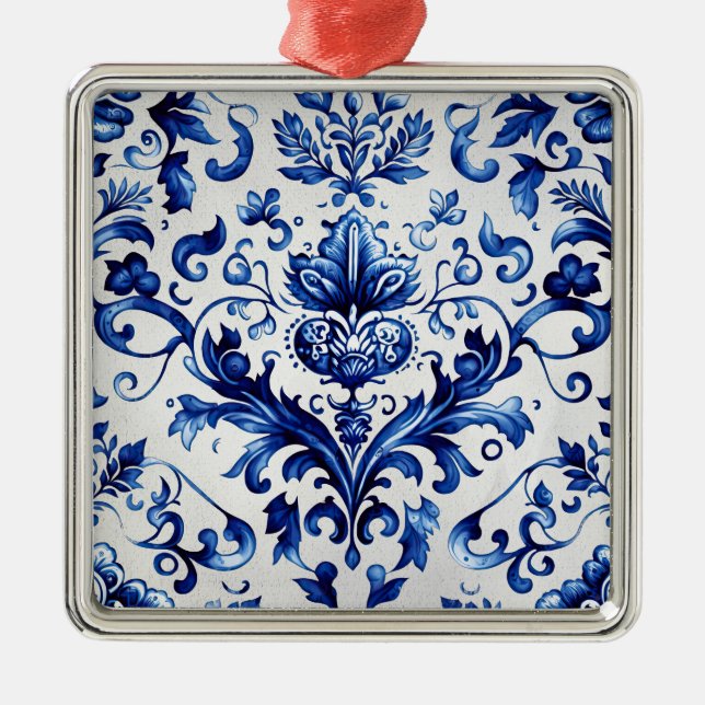 Blue and white Delft style floral ornament pattern (Front)