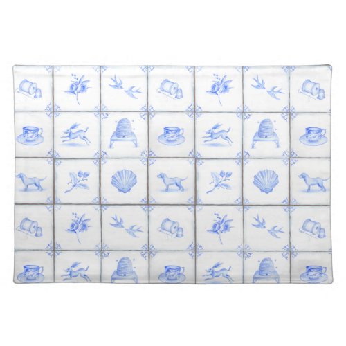 Blue and White Delft Tile Placemats