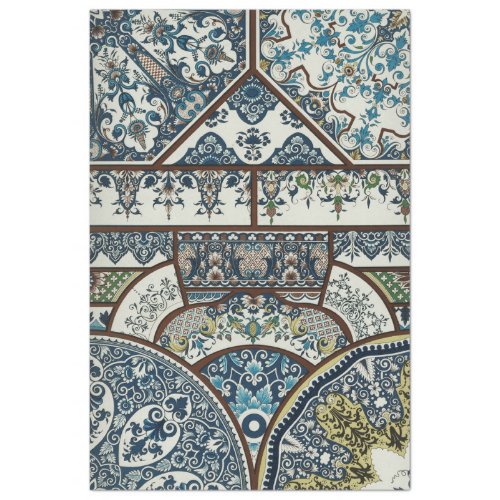 Blue and White Designs of Morocco Tissue Paper