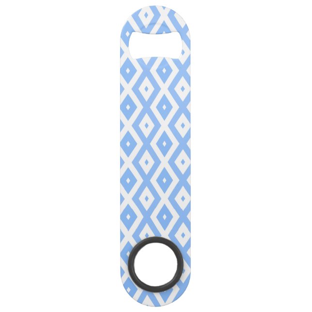Blue and white diamond pattern bar key (Front)