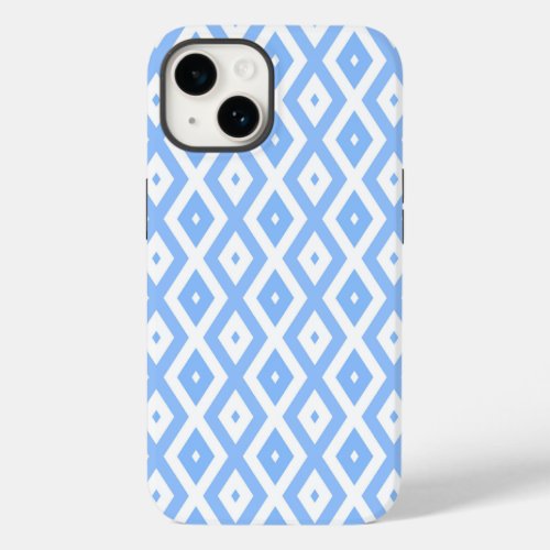 Blue and white diamond pattern Case_Mate iPhone 14 case