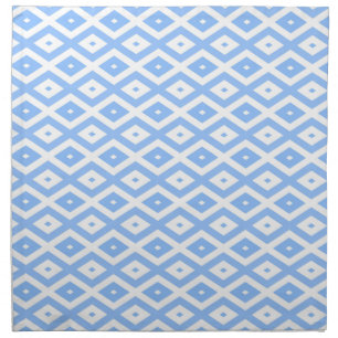 Blue and white diamond pattern cloth napkin