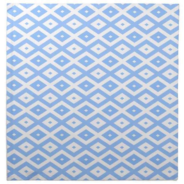 Blue and white diamond pattern cloth napkin (Front)
