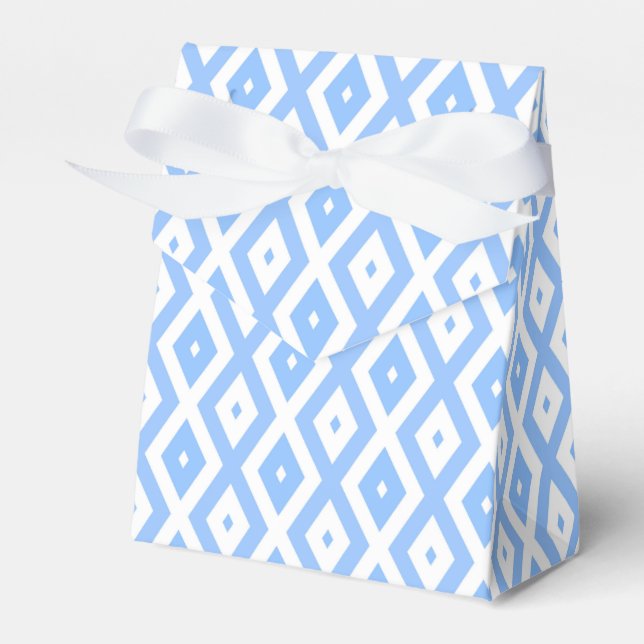 Blue and white diamond pattern favor boxes (Front Side)