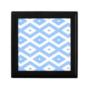 Blue and white diamond pattern gift box