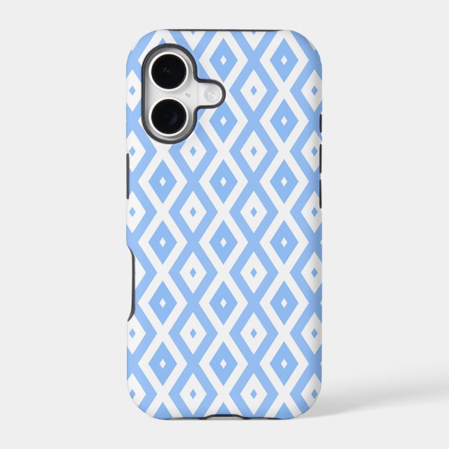 Blue and white diamond pattern iphone case (Back)