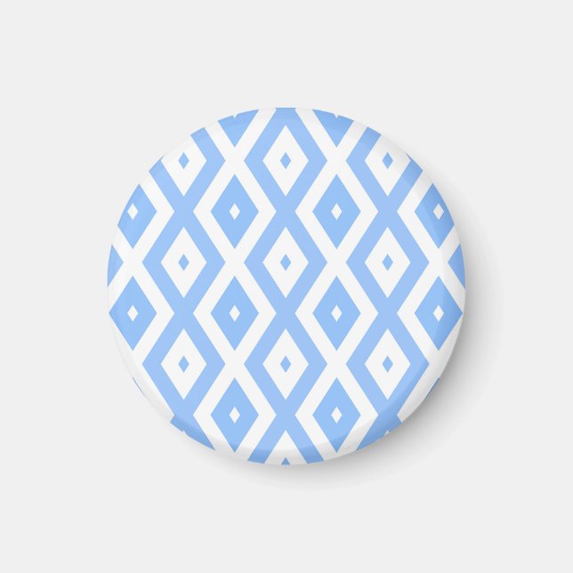 Blue and white diamond pattern magnet (Front)