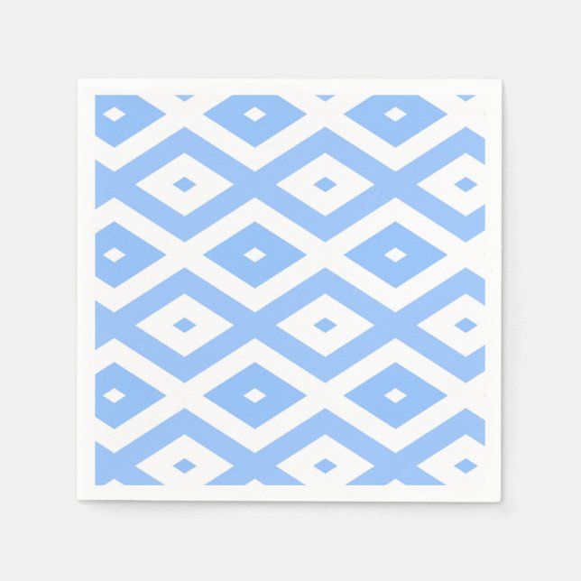 Blue and white diamond pattern napkins (Front)