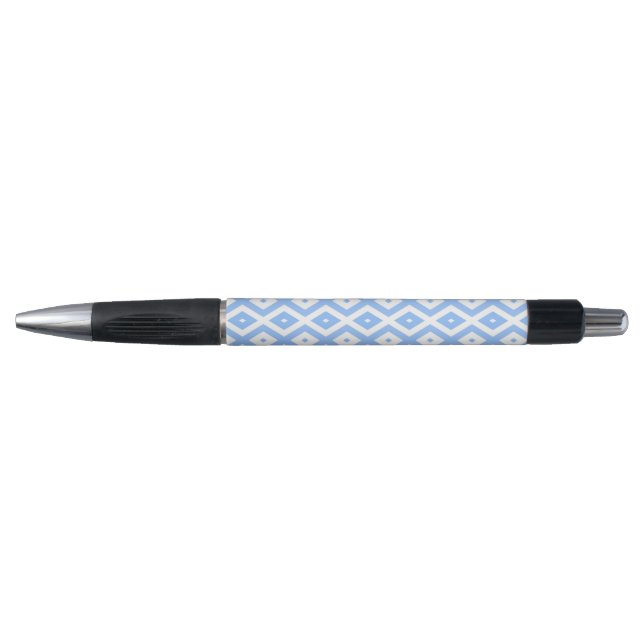 Blue and white diamond pattern pen (Front)