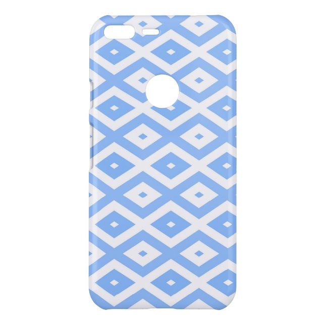 Blue and white diamond pattern uncommon google pixel XL case (Back)