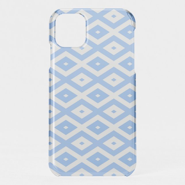 Blue and white diamond pattern uncommon iPhone case (Back)