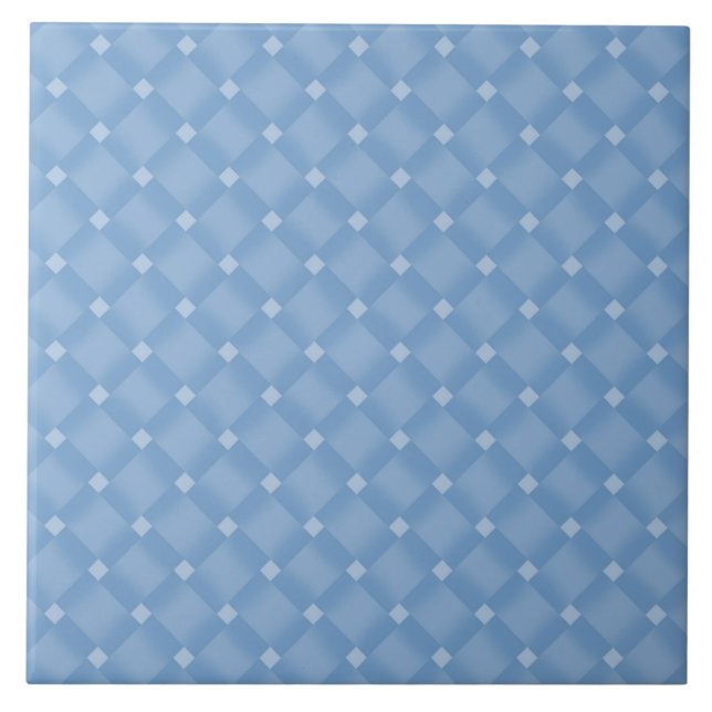 Blue and white diamond-shaped pattern ceramic tile (Front)