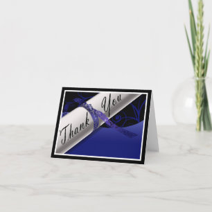 Blue and White Diploma Letterpress Thank You Card