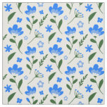 Blue and White Ditsy Floral Pattern Fabric