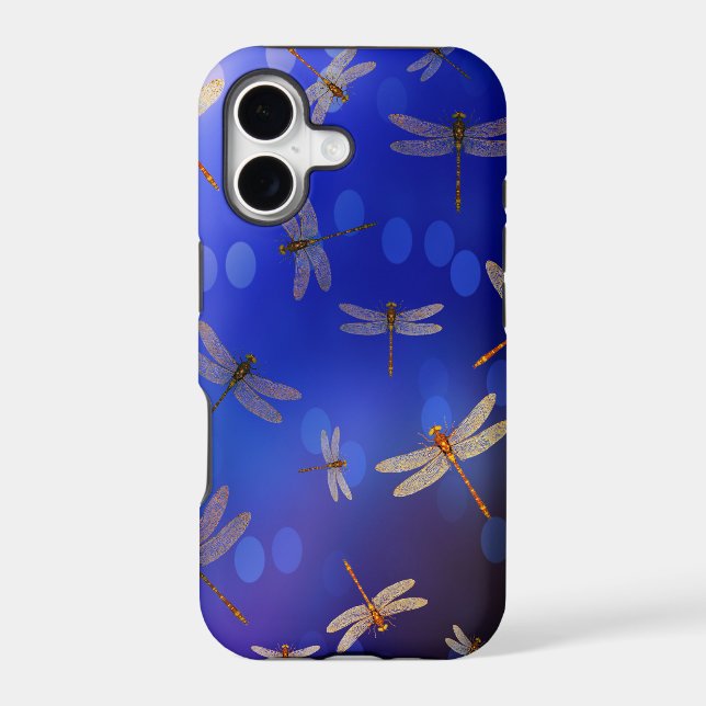 Blue And White Dragon Fly Pattern, Iphone Case (Back)