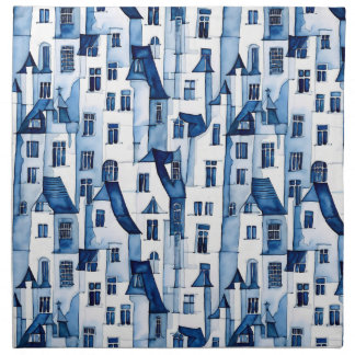 Blue and white Dutch house Cloth Napkin