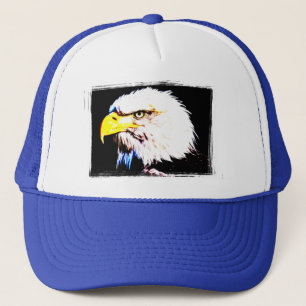 Blue And White Eagle Head Pop Art Modern Elegant Trucker Hat