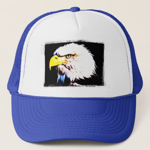 Blue And White Eagle Head Pop Art Modern Elegant Trucker Hat