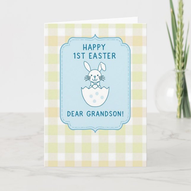 Blue And White Easter Card (Front)