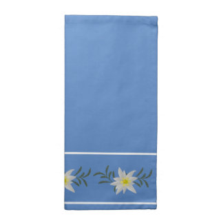 Blue and White Edelweiss Cloth Napkin