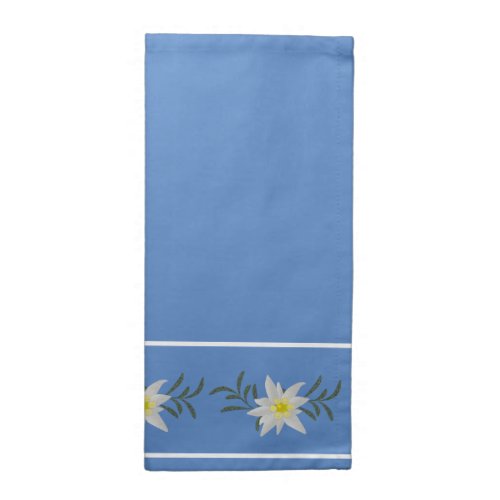 Blue and White Edelweiss Cloth Napkin