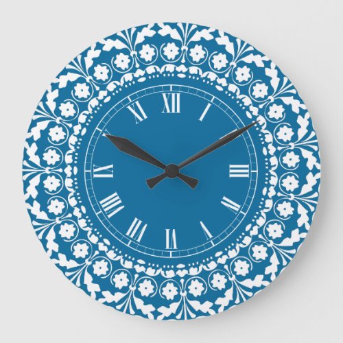 Blue and White Elegant Kitchen Clock