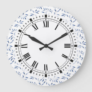 Blue and White Elegant Willow Pattern Large Clock