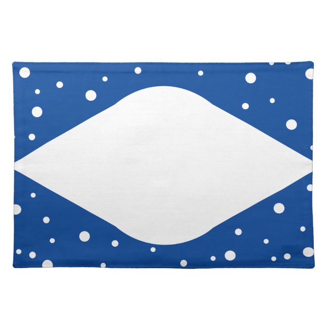 Blue and White Eyeball  Cloth Placemat (Front)