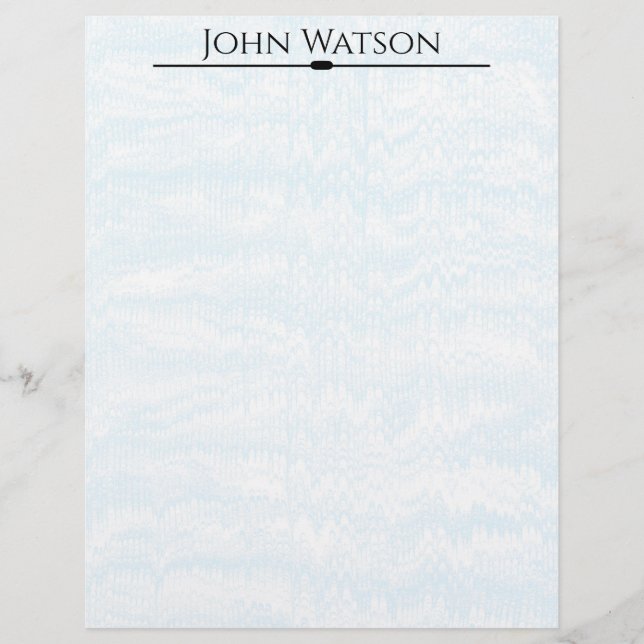 Blue and White Faded Chevron Stationery Paper (Front)