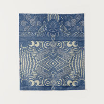 Blue and White Farmhouse Tapestry