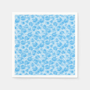 Blue and white faux fur effect napkins