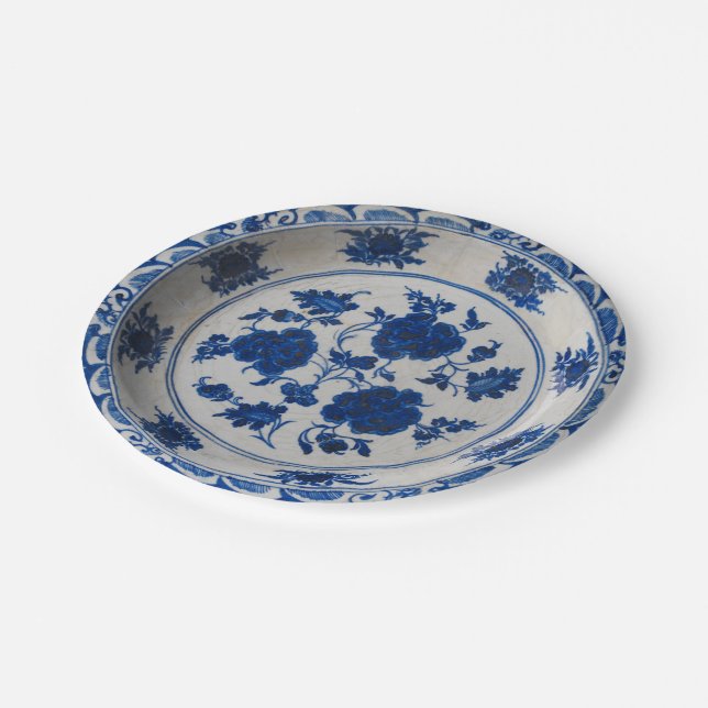 Blue and white faux porcelain Chinese chinoiserie Paper Plates