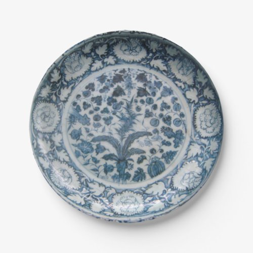 Blue and white faux porcelain Chinese Ming chinois Paper Plates