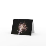 Blue and White Fireworks Card