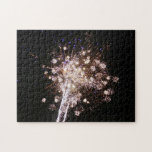 Blue and White Fireworks Jigsaw Puzzle