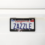 Blue and White Fireworks License Plate Frame