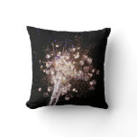 Blue and White Fireworks Throw Pillow
