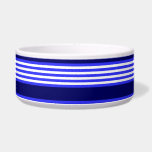 Blue and white five stripes pattern bowl<br><div class="desc">Electric blue and white five stripes pattern with navy blue</div>