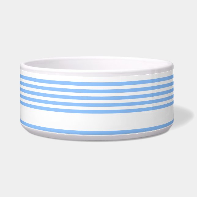 Blue and white five stripes pattern bowl (Front)