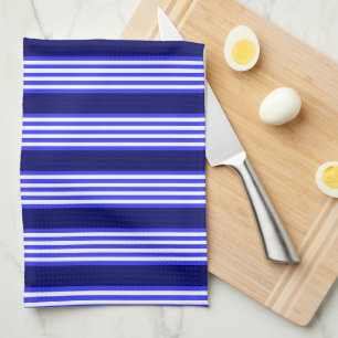 Blue and white five stripes pattern kitchen towel