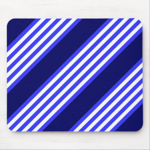 Blue and white five stripes pattern mouse pad