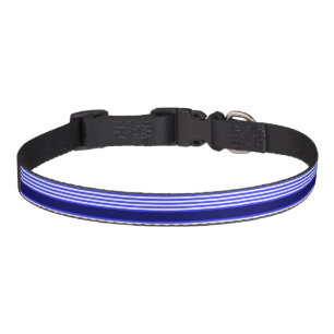 Blue and white five stripes pattern pet collar