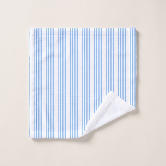 Blue and white five stripes pattern wash cloth (Wash Cloth)