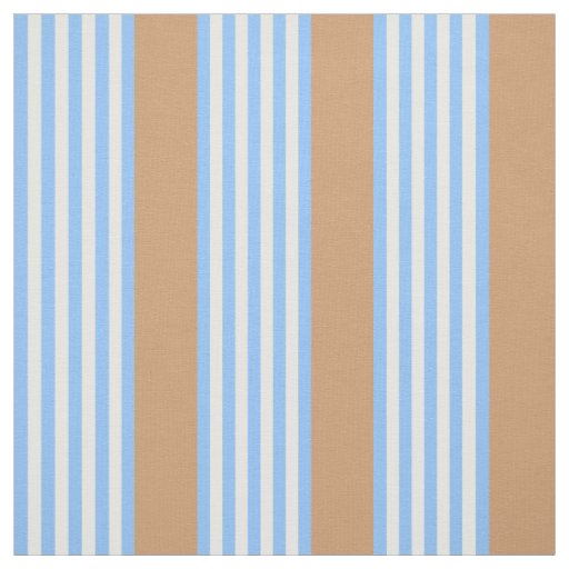 Blue and white five stripes pattern with tan fabric