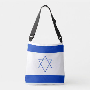 Blue and White Flag of Israel Crossbody Bag